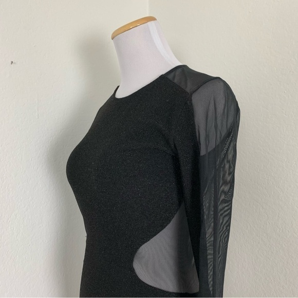 Express Shimmer Cut Out Bodycon Mesh Low Back Dress - Picture 11 of 17